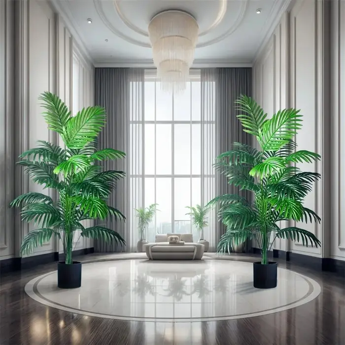 1PC Palmier Areca artificiel à 24 feuilles, plantes vertes réalistes, arbres artificiels adaptés à la décoration de chambre, de salon et d'extérieur