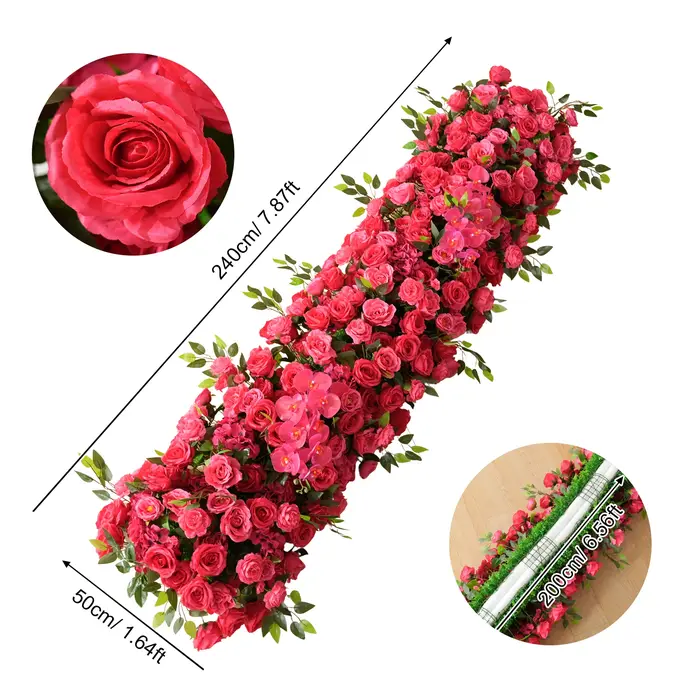 CHUXIN C9035 arc décor rouge Rose orchidée feuille de chêne Arrangement floral pour table de mariage rangées florales cérémonie sol Bouquet boules