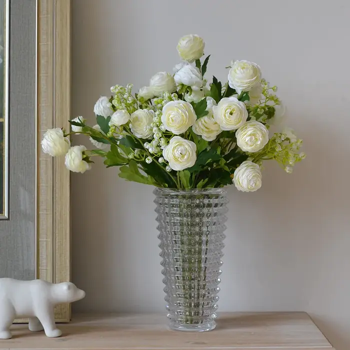 Fausses fleurs de rosée à 3 têtes, 5 pièces/lot