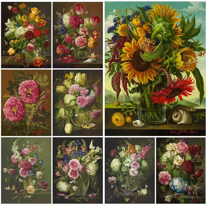 Arrangement de fleurs de pivoine de tournesol Vintage