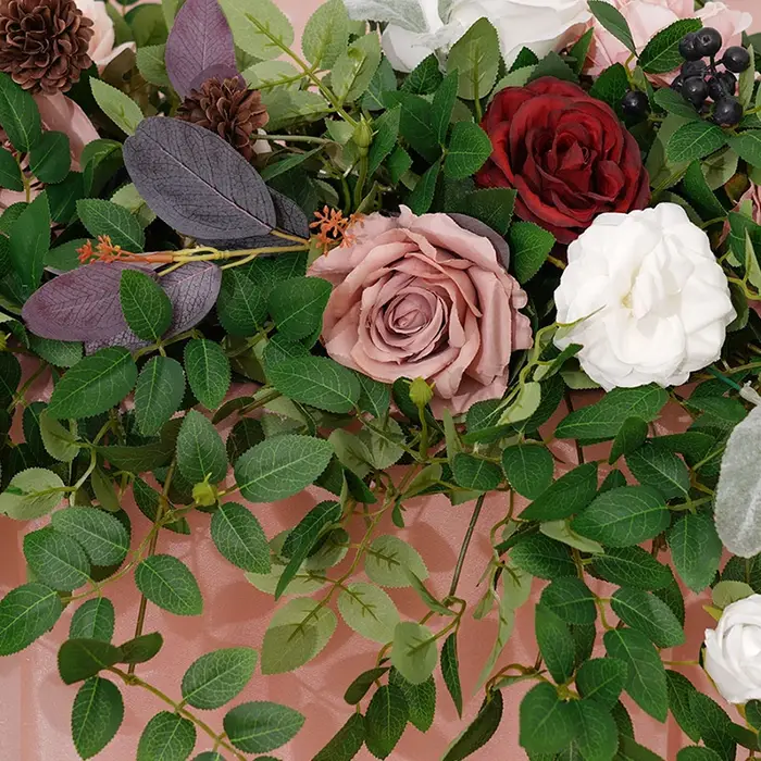 Pâte de haricots couleur Rose verdure Table fleur Photo accessoires cheminée décor mariage réception pièce maîtresse Arrangement Floral H864626