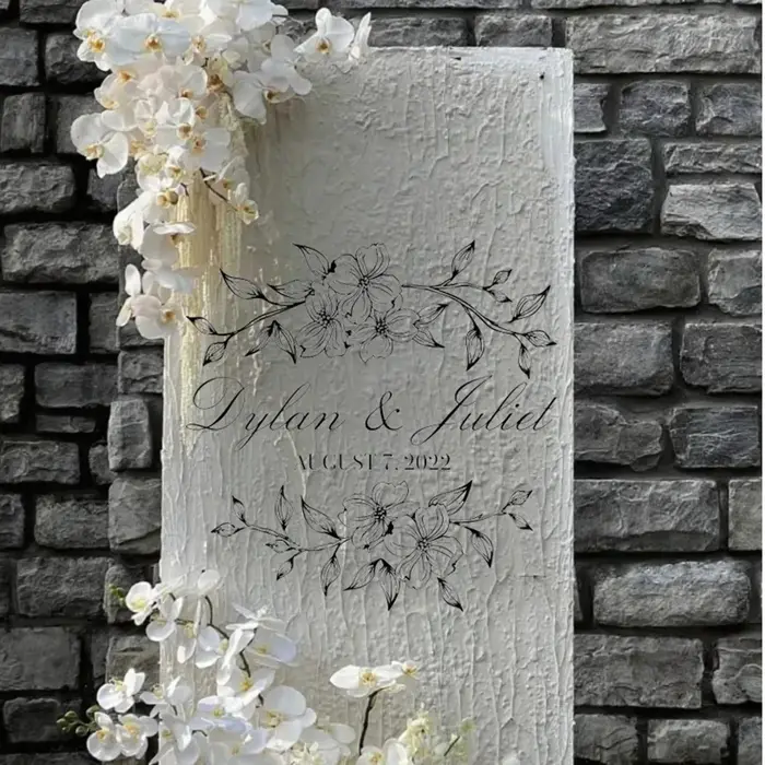 Autocollant mural à motif de fleurs, Design Simple, personnalisé, nom de mariée, fête de danse de ma
