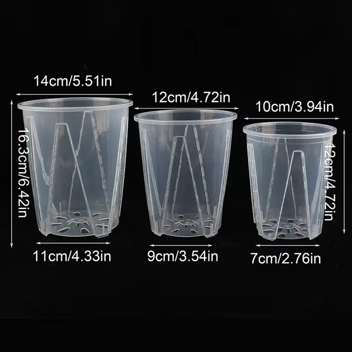 Pot de plante en plastique transparent, porte-fleur cylindrique, plan végétal durable, anti-déformat