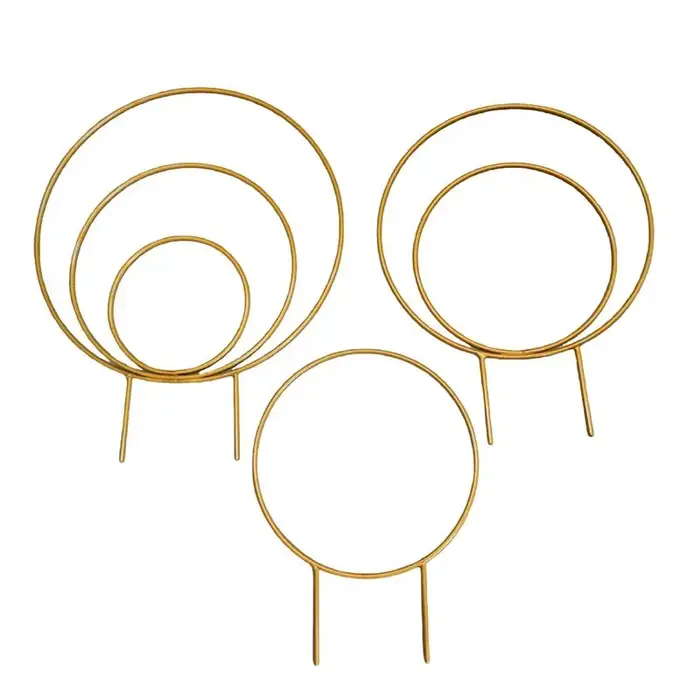 A36T-Ensemble de 3 treillis ronds d'intérieur pour plantes grimpantes, supports métalliques pour pla