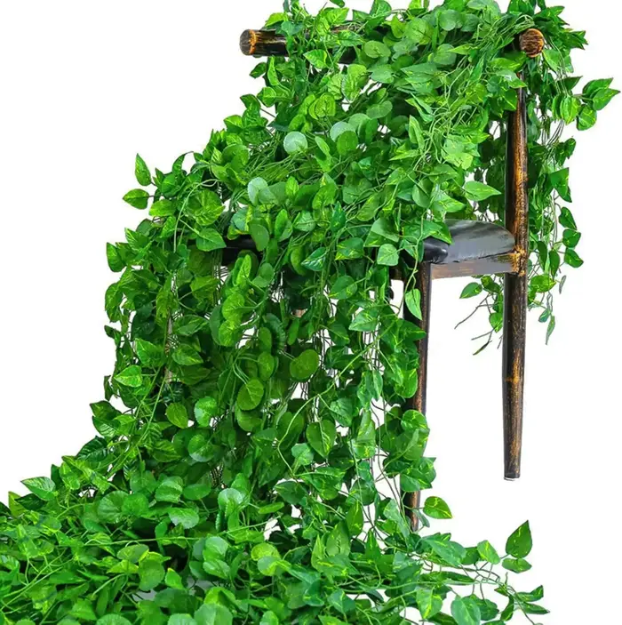 Guirlande de feuilles de lierre artificielles vertes
