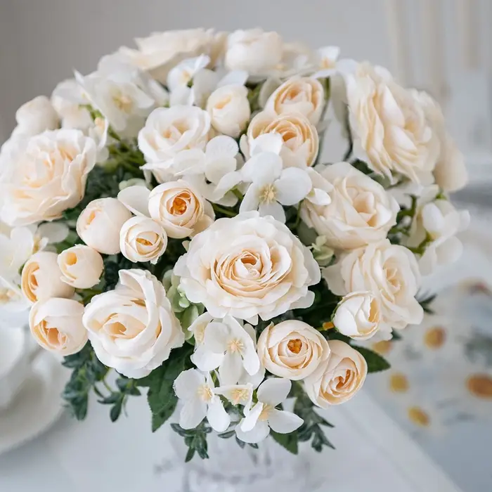 Fleurs artificielles de Haute Qualité Soie Rose Festival Maison Chambre Brial Accessoire De Mariage Couronne En Plein Air Cour Arche Décoration Cadeau