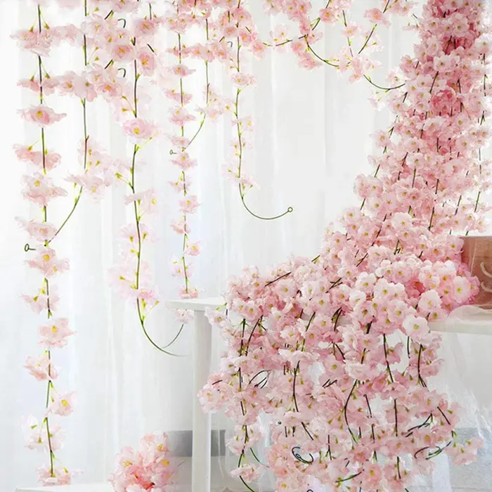 Guirlande de fleurs artificielles de cerisier pour mariage