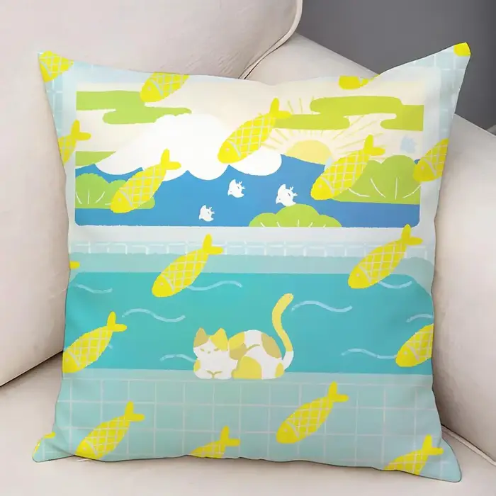 Housse de coussin à motif de fleurs sauvages et plantes rurales de printemps, en lin naturel, tissu 