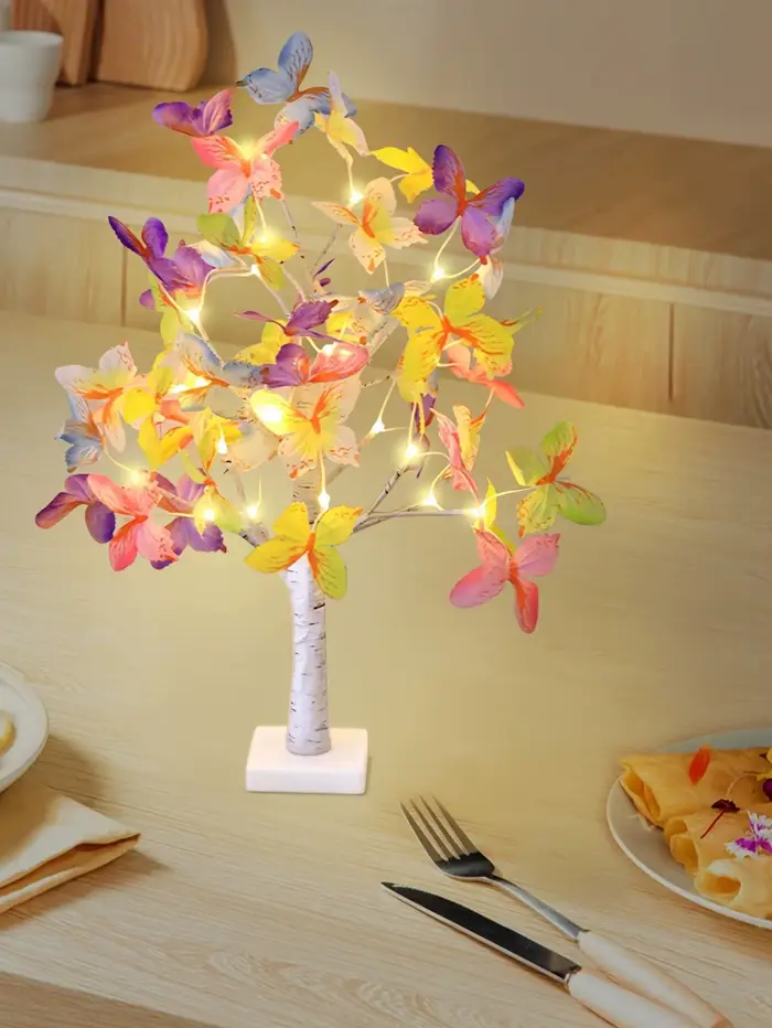 Arbre de Simulation de papillon, lampe d'arbre à fleurs papillon, lampe de plantation d'arbre de Pot