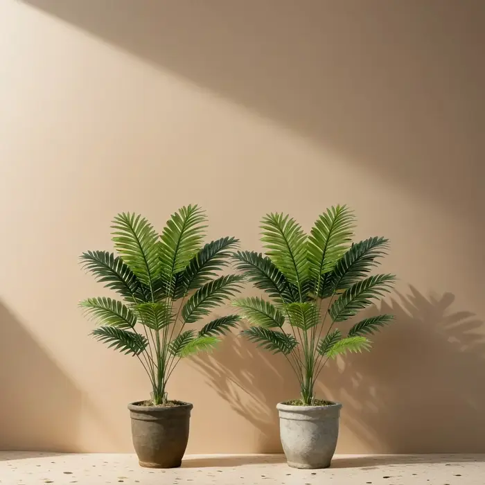 1/2 grandes plantes artificielles - Palmier à feuilles vertes denses