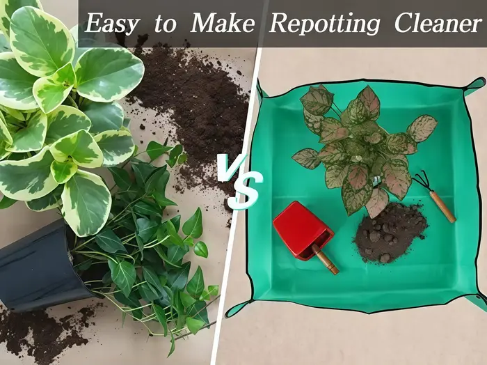Tapis de repotage pliable et imperméable pour plantes