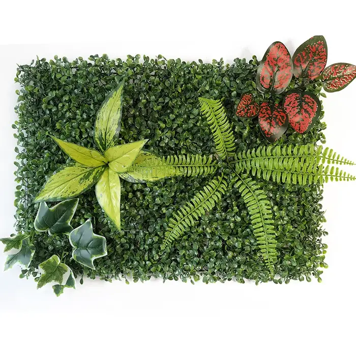 Simulation de mur de plantes vertes, fausse pelouse en plastique, décoration murale extérieure verti