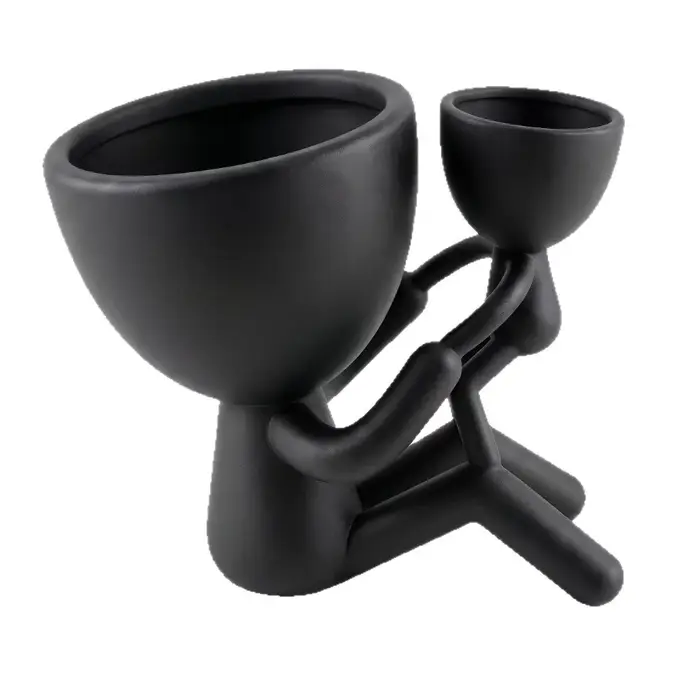 Pot de fleurs imprimé en 3D, figurine mère et enfant, thème familial, pot à plantes minimaliste avec