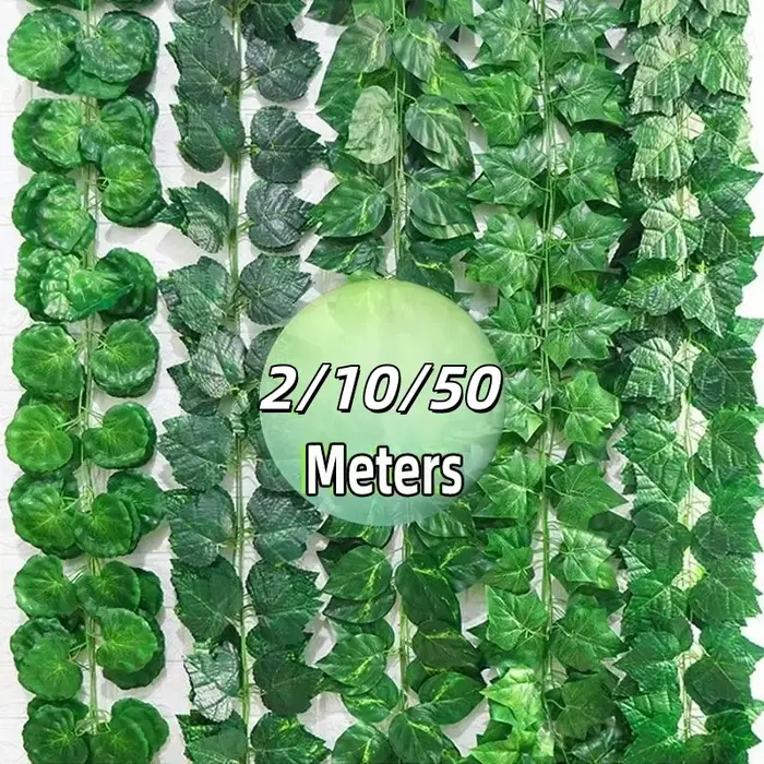 Guirlande de feuilles de lierre artificielles vertes