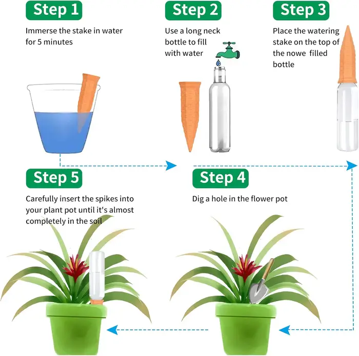 Arrosoirs automatiques en terre cuite pour plantes d'intérieur/extérieur