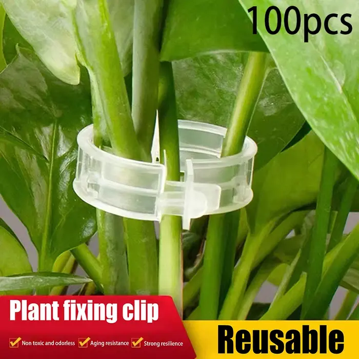 100 pinces de fixation en plastique sécurisées pour plantes