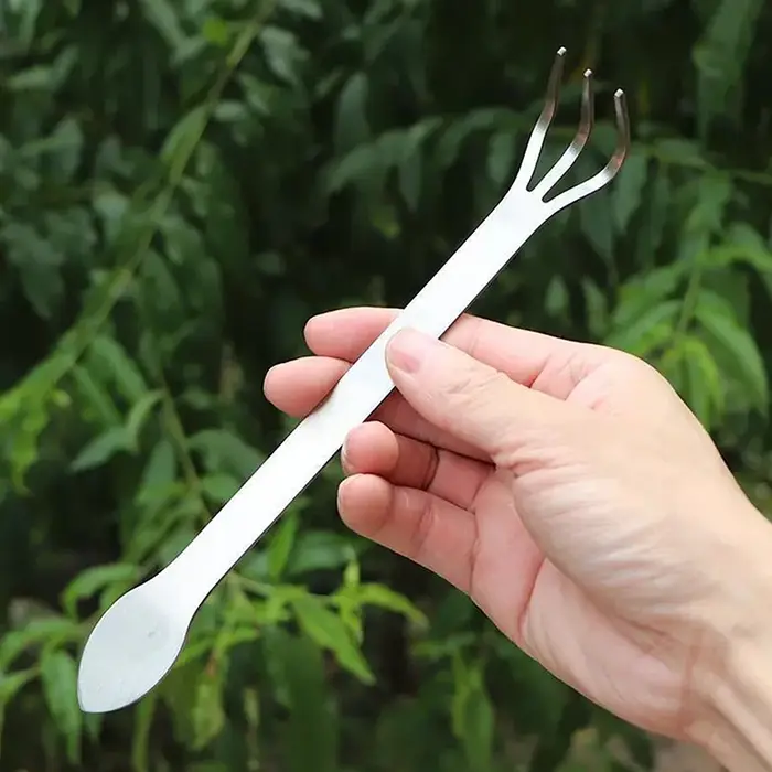 Nouveau râteau à racines en acier inoxydable bonsaï plantes en pot outil desserrer le sol à 3 broches