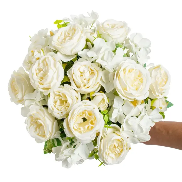 Fleur artificielle de pivoine de soie maison Vase chambre jardin extérieur cour couronne de mariage Bouquet de mariée