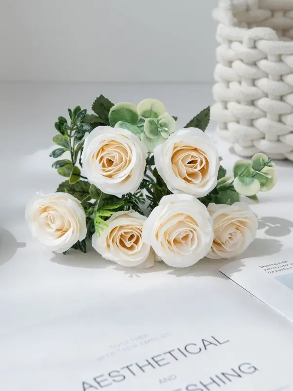 Fleurs artificielles Nordic Rose Soie Mariage Accueil Bouquet De Mariée En Plein Air CourtyardDecora
