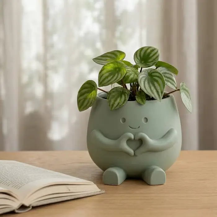 Pot de fleurs en résine en forme de tête de fleur mignon
