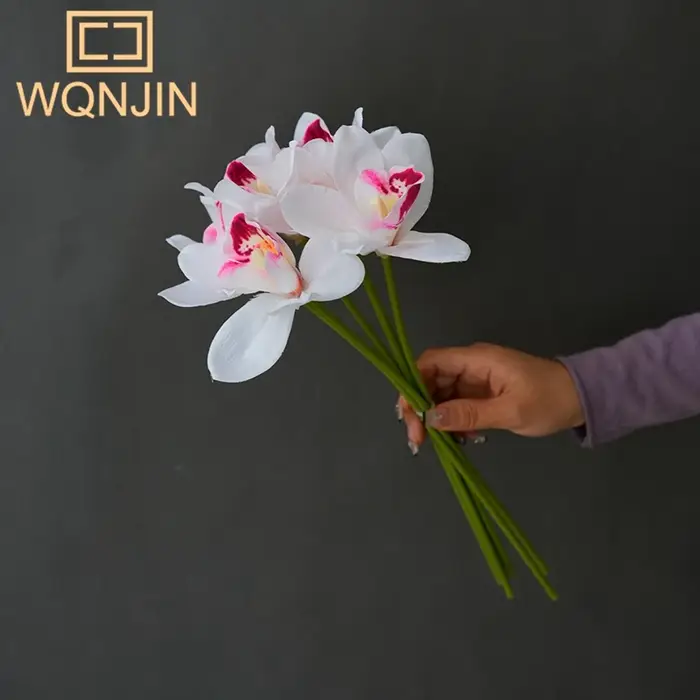 1 Bouquet, Bouquets d'orchidées artificielles à 6 têtes, décoration d'intérieur haut de gamme, burea