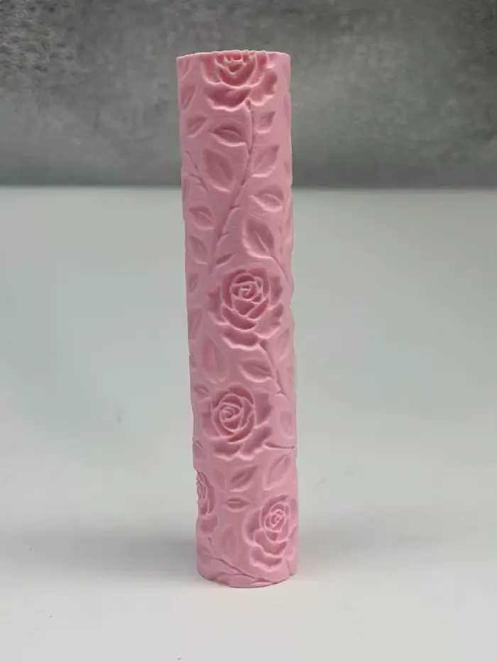 Rouleau de texture en relief motif floral Rose Sauvage pour poterie DIY