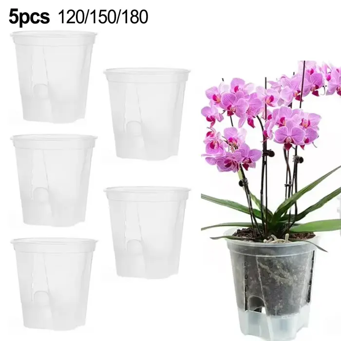 Pots de pépinière en plastique Transparent avec soucoupe