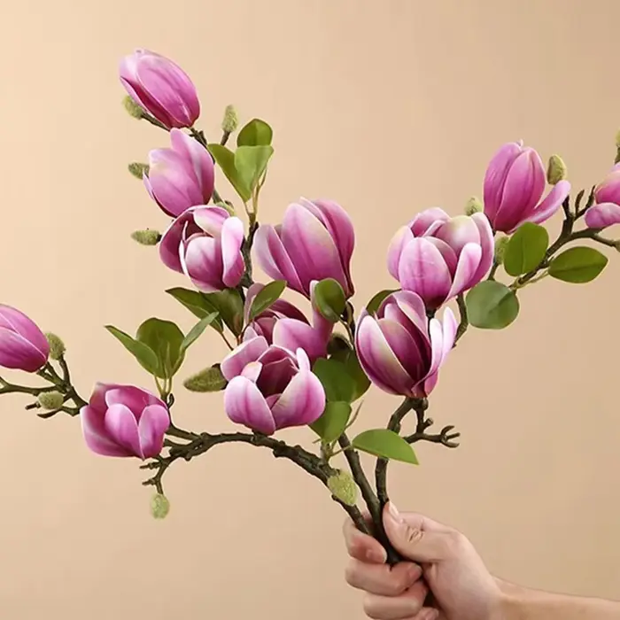 Uflower 67cm soie Magnolia branche fleurs artificielles maison jardin hôtel Table Vase décor bricolage Photo