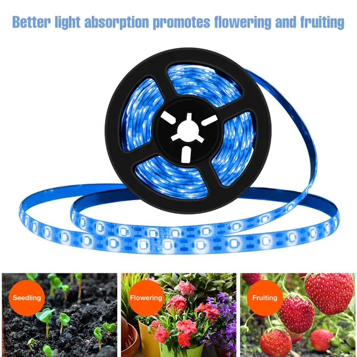 Bande lumineuse LED pour la culture des plantes, spectre complet, lampe de culture USB 5V pour semis, culture hydroponique intérieure, éclairage pour plantes succulentes en pot.