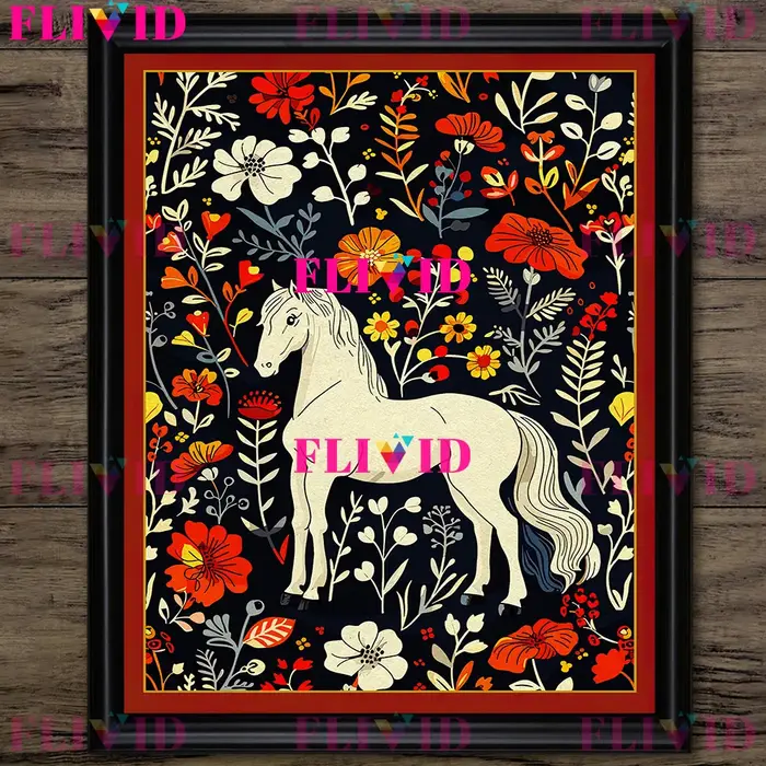 Toile d'art mural Vintage avec animaux dans les fleurs de la Jungle
