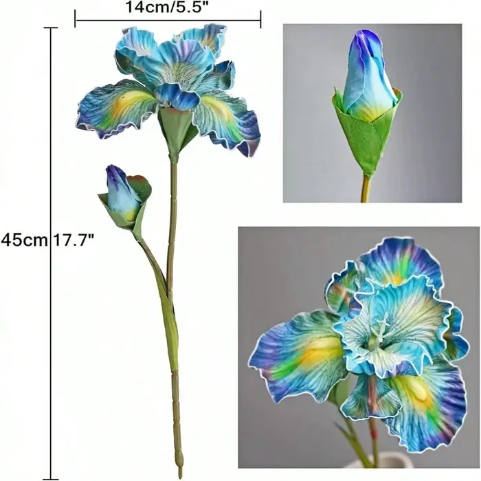Fleurs d'iris artificielles réalistes de 45CM