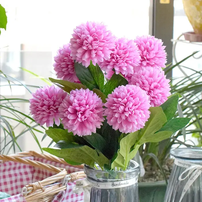 Pissenlit Artificiel Pommeau Fleurs Branches Vertes Décor À La Maison Table Vase un Bouquet de 10 Faux Arrangement