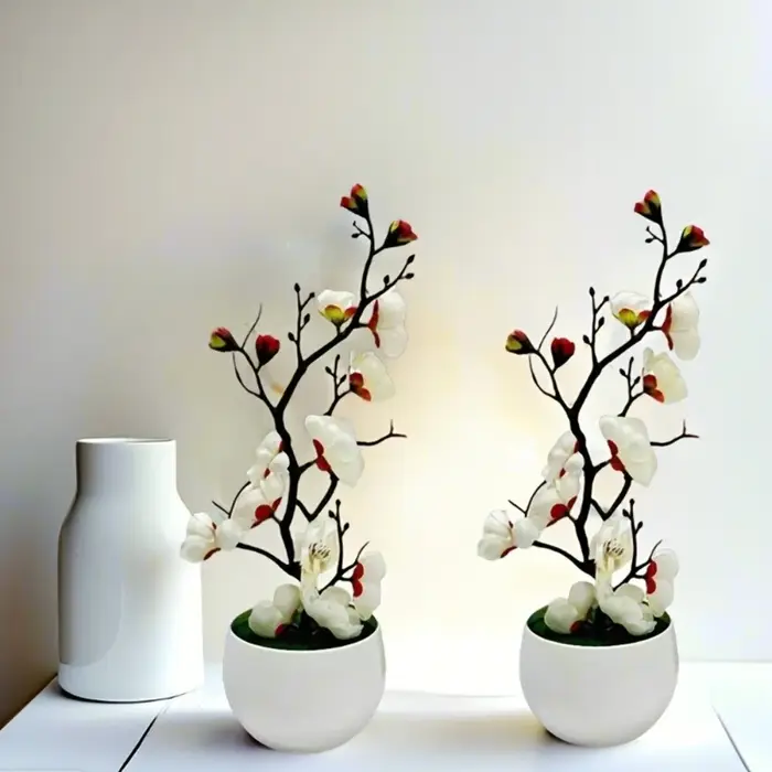 Bonsaï créatif de fleurs de prunier artificielles