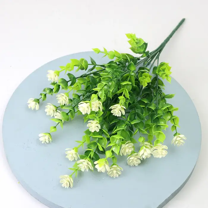 1 paquet de fleurs artificielles d'extérieur résistantes aux UV, plantes d'arbustes verts, fausses f