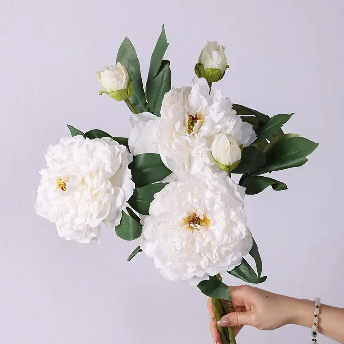 Fleurs artificielles pivoine Rose fleurs en soie pour mariage bureau salle fête maison Bouquet faux arrangements de fleurs Table décor à la maison