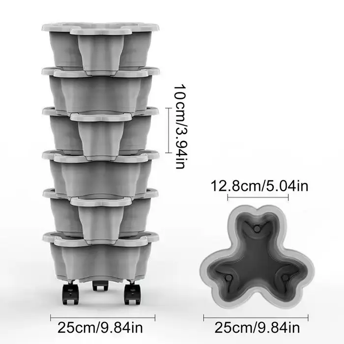 Jardinière verticale Plant Tower à 6 niveaux avec roulettes, pots résistants aux intempéries, jardin