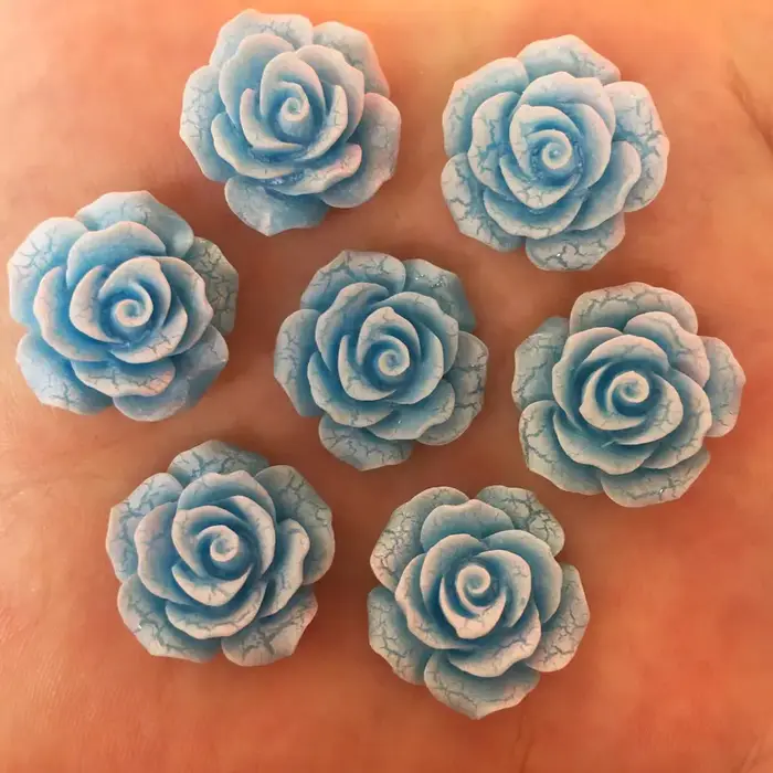 Nouvelle résine Kawaii 20mm fissure fleur dos plat Cabochon pierre 30 pièces Scrapbook bricolage décor maison Figurine artisanat