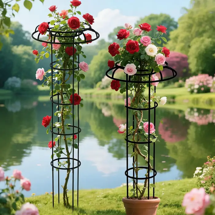 Treillis de jardin en forme de parapluie pour plantes grimpantes verticales