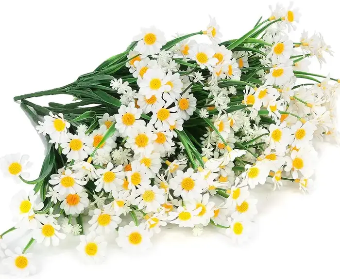 Fleurs de marguerites artificielles pour l'extérieur, fausses plantes à feuillage résistantes aux UV