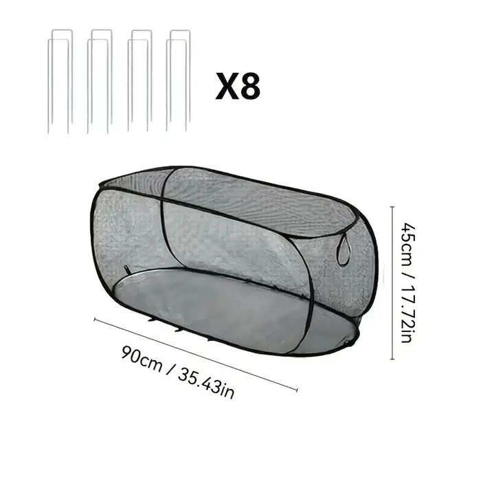 1 ensemble de couvertures pliables pour la protection des plantes, équipées de 8 piquets de fixation