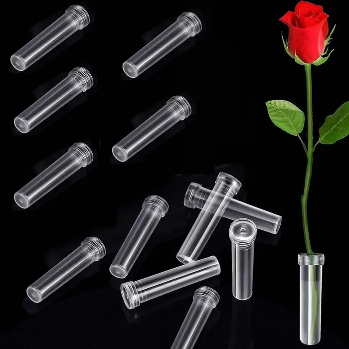 Tubes d'eau de fleurs en plastique de 2.8 pouces