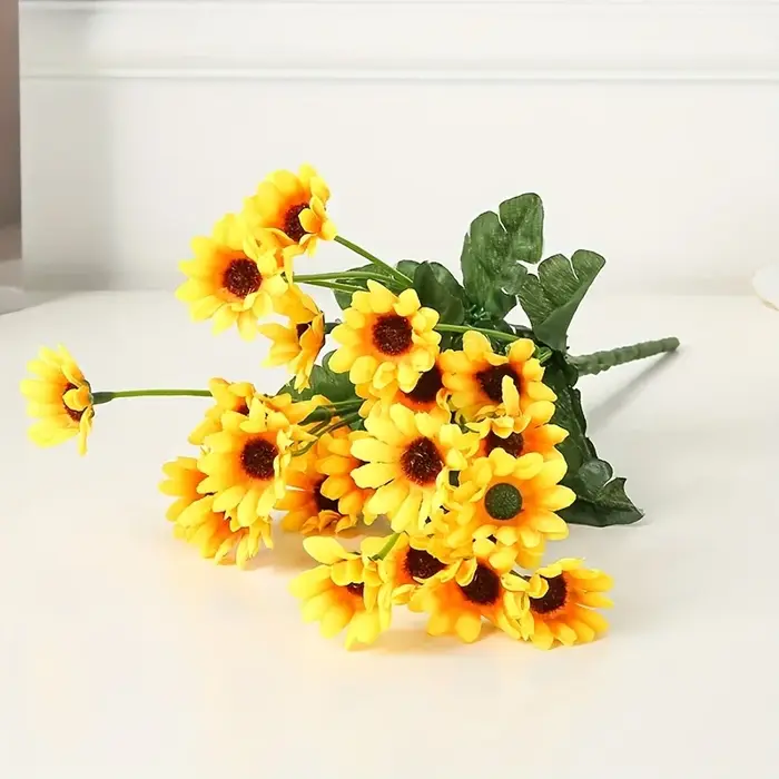 1 bouquet, 24 fleurs de tournesol artificielles