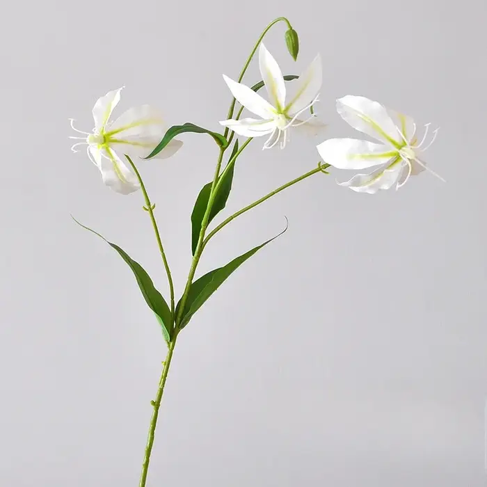 Fleur Artificielle de Lys Flamme de 77cm, Impression 3D, Bergame, InjFlower, Décoration de Maison Al