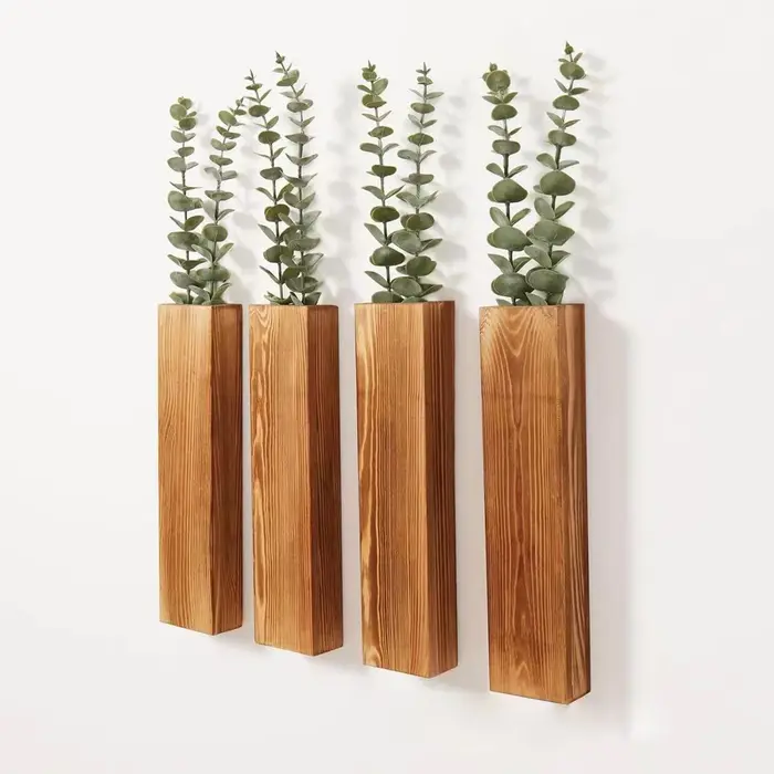 Jardinière murale en bois