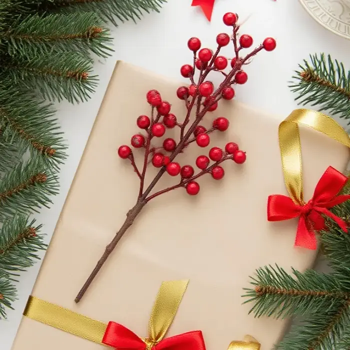 Plante artificielle Holly Petits Fruits Rouges De Noël Maison Table Arrangement Décor Cadeaux De Mariage Fleur Photographie Prop Accessoires