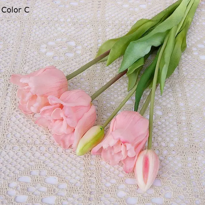 Grandes tulipes baroques en silicone au toucher unique