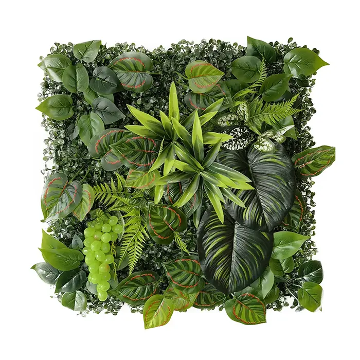 Plante artificielle 3D 50x50CM, Simulation subtropique de pelouse, panneau mural d'herbe, arrière-pl