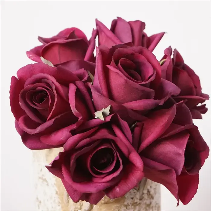 Bouquet de Roses Artificielles Hydratantes au Toucher Réel