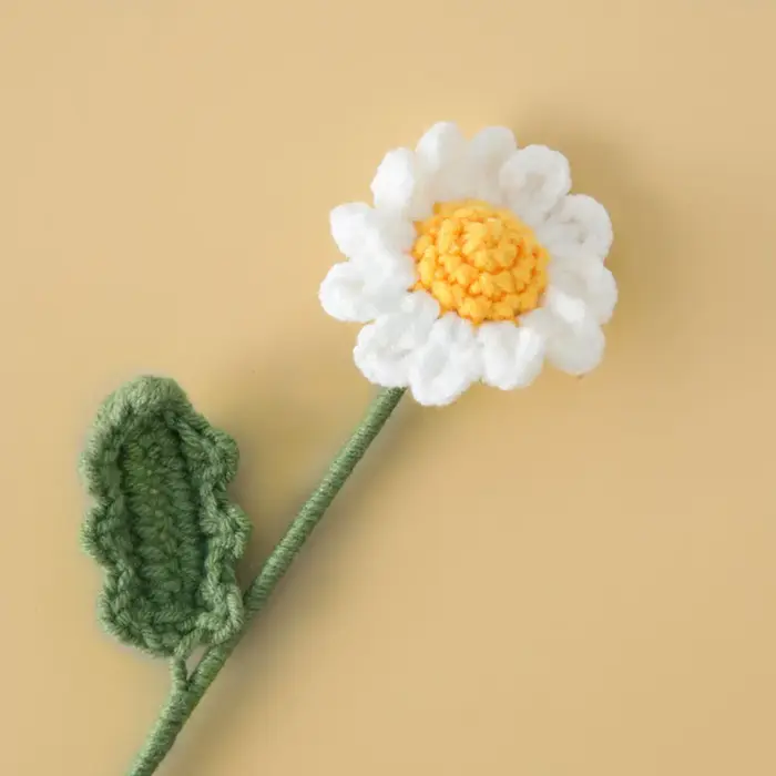 Roses tissées à la main tulipe Simulation fleur préparation fleur à la main bricolage laine tricot f