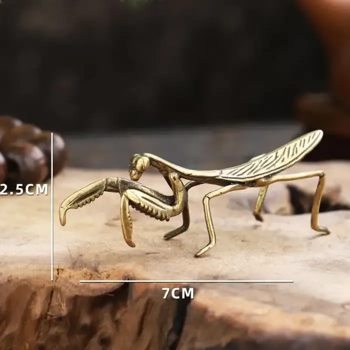 1 pièce Mantis en cuivre miniature, ornement vintage, décoration pour pot de fleurs, accessoires déc